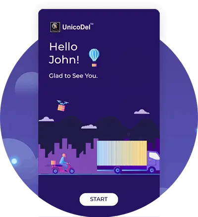 UnicoDel's versatile Gojek like app interface for delivery agent